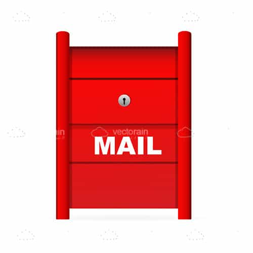 Illustrated Red Mailbox